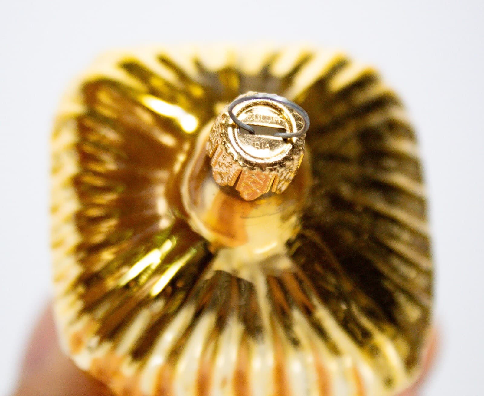 Vintage Made In Colombia Gold Silver Mercury Glass Lantern Christmas Ornament - Thumbnail 6