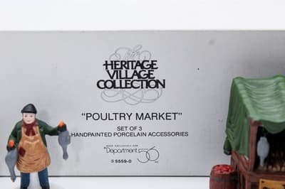 Department 56 Poultry Market Heritage Village Collection Accessories 3pcs - Thumbnail 4