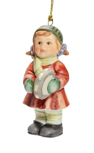 Berta Hummel Goebel 2001 Holiday Tambourine Porcelain Christmas Ornament - Image 1