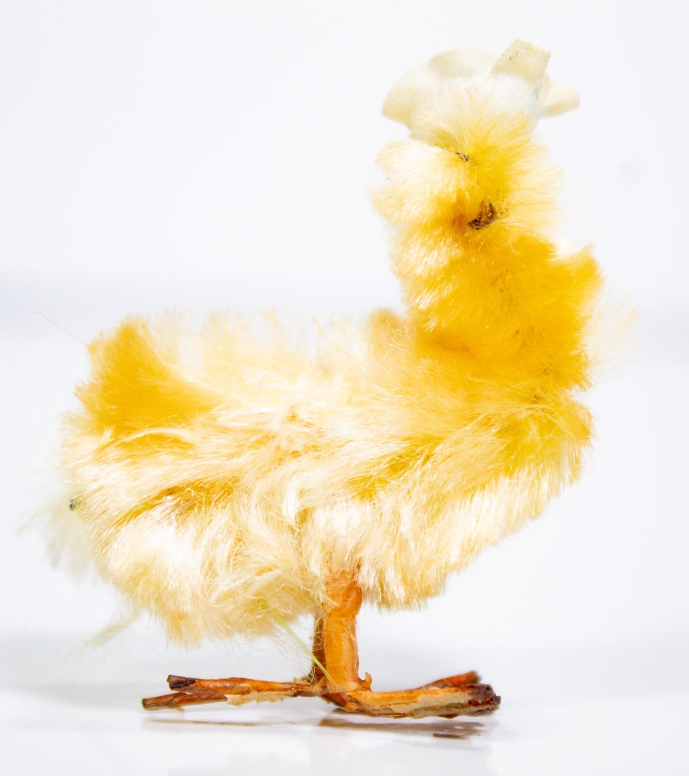 Vintage Japanese Chenille Feather Easter Yellow Fluffy Chick Animal Figurine 2" - Thumbnail 2