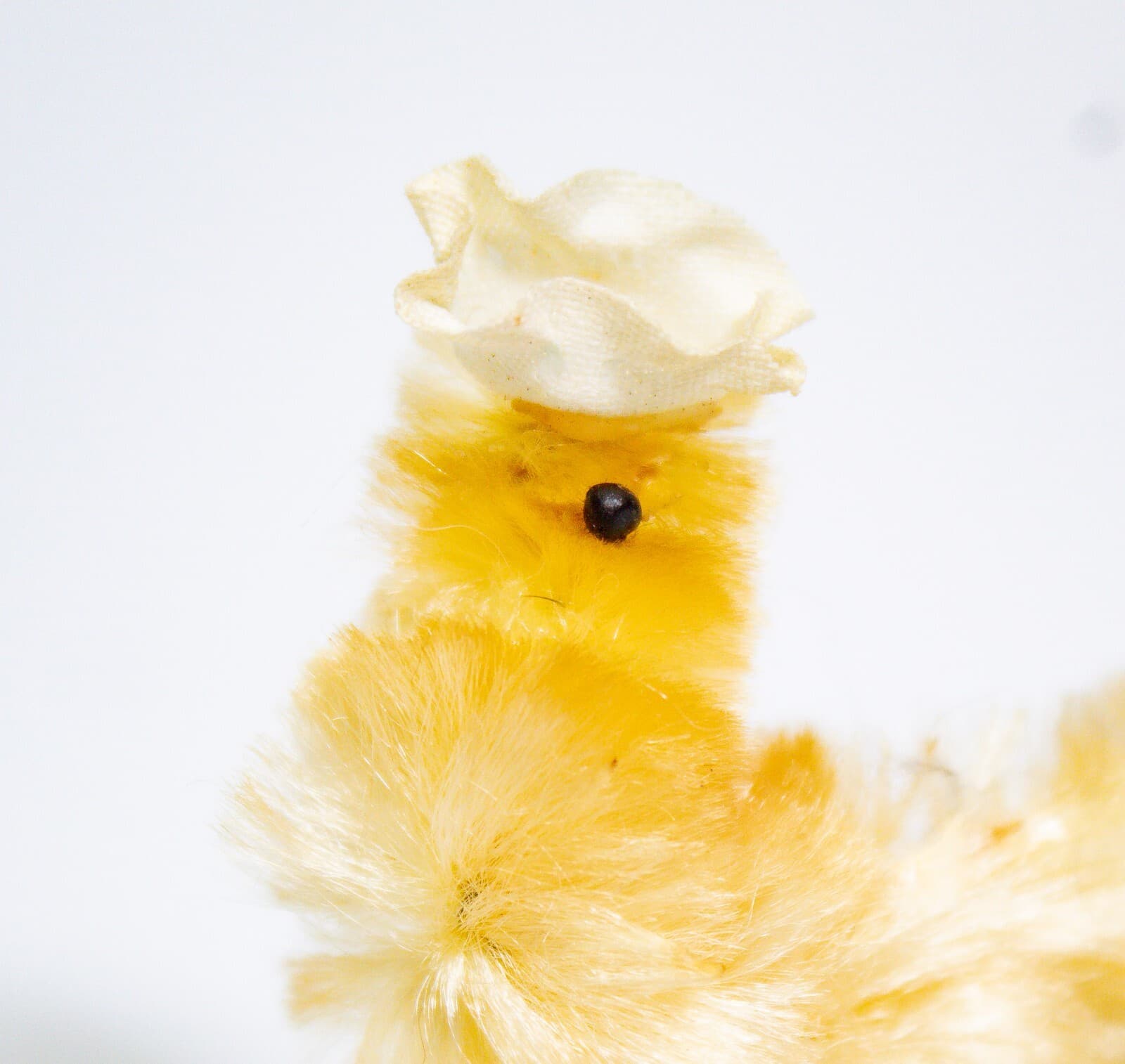 Vintage Japanese Chenille Feather Easter Yellow Fluffy Chick Animal Figurine 2" - Thumbnail 4