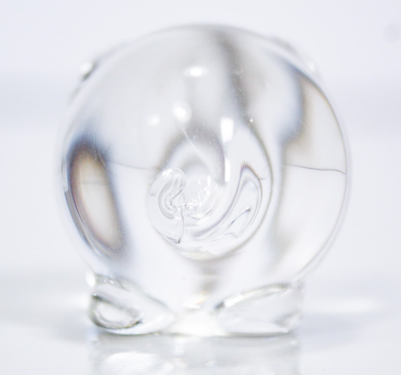 Vintage Clear Crystal Glass Pig Collectible Animal Figurine - Thumbnail 4
