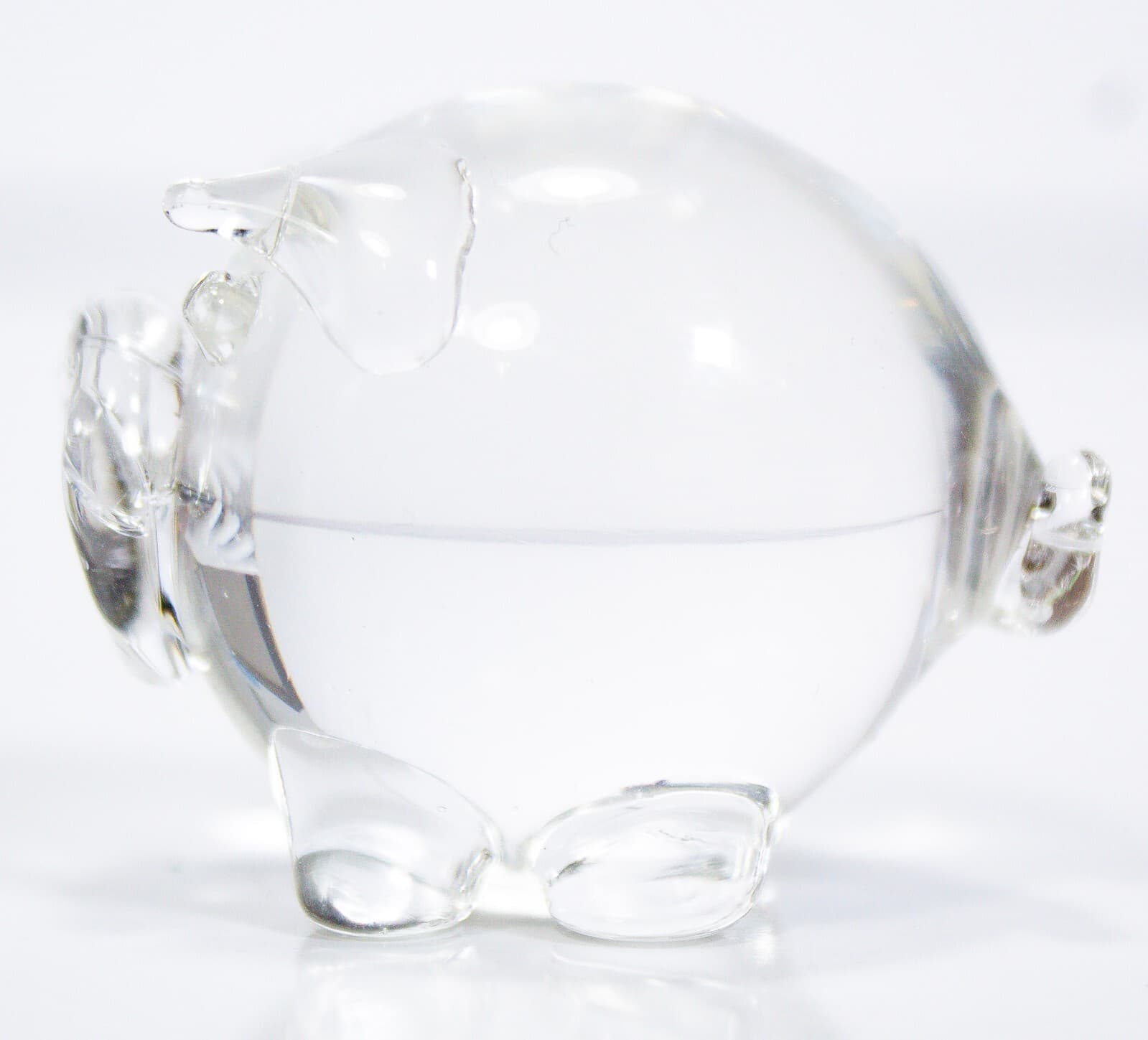 Vintage Clear Crystal Glass Pig Collectible Animal Figurine - Thumbnail 3