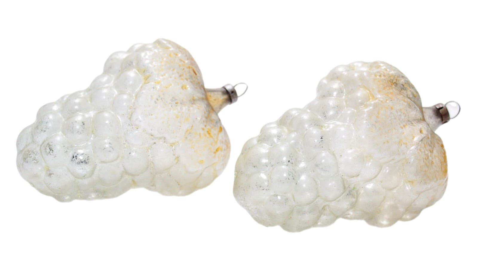 2 Vintage Unsilvered Made In Germany Grape Clusters Glass Christmas Ornaments - Image 1