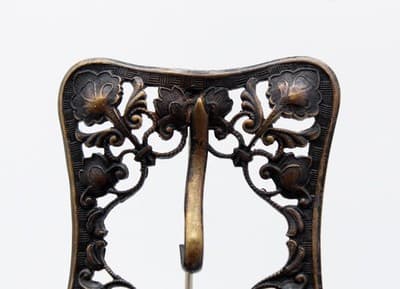 Victorian Antique Brass Floral Sash Belt Buckle Rectangular Pin Brooch - Thumbnail 8