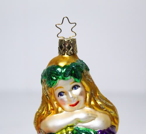 Vintage Inge Glass Germany "Goddess of the Grape" Christmas Ornament - Thumbnail 2