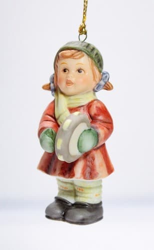 Berta Hummel Goebel 2001 Holiday Tambourine Porcelain Christmas Ornament - Thumbnail 3