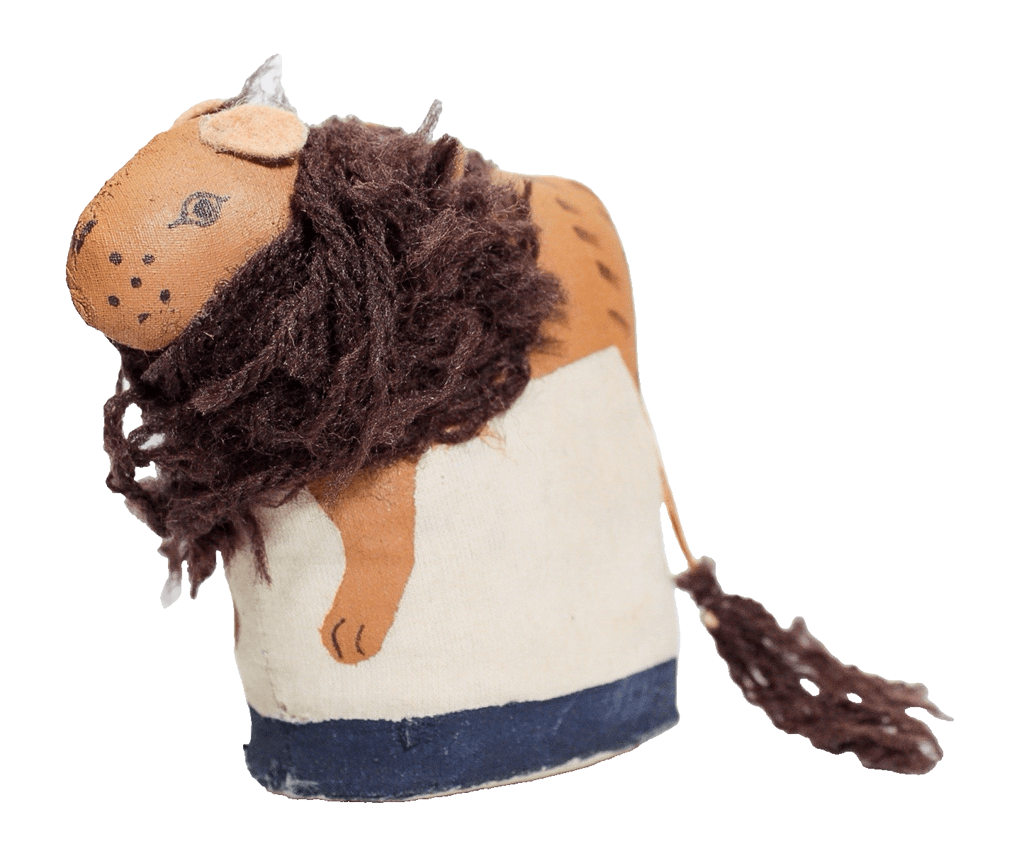 Vintage Whimsical Handcrafted Lion Motif Cloth Hanging Christmas Ornament RARE - Image 1