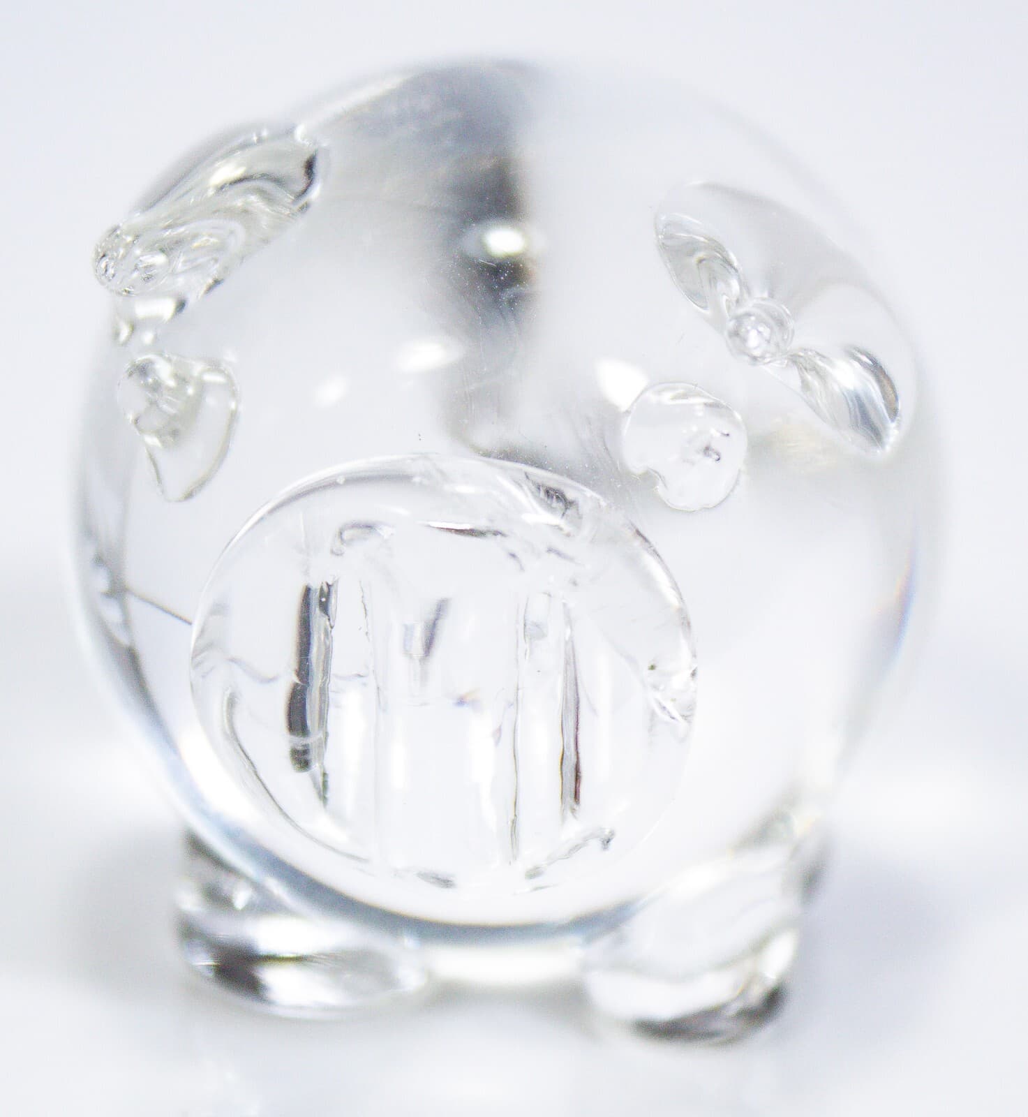 Vintage Clear Crystal Glass Pig Collectible Animal Figurine - Thumbnail 5
