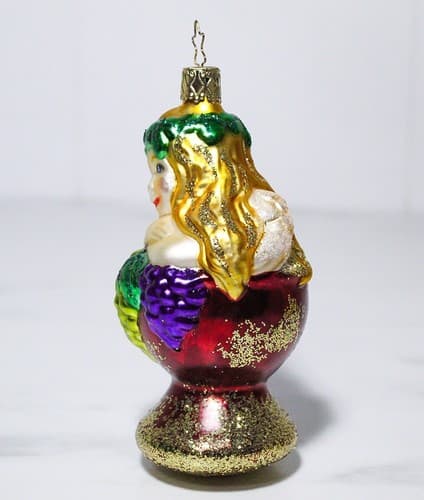 Vintage Inge Glass Germany "Goddess of the Grape" Christmas Ornament - Thumbnail 4