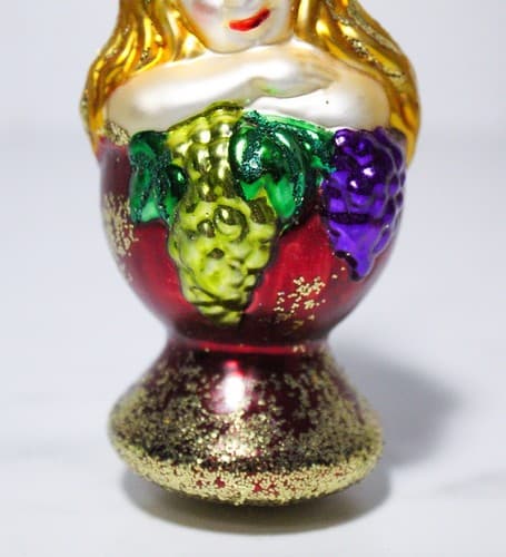 Vintage Inge Glass Germany "Goddess of the Grape" Christmas Ornament - Thumbnail 3
