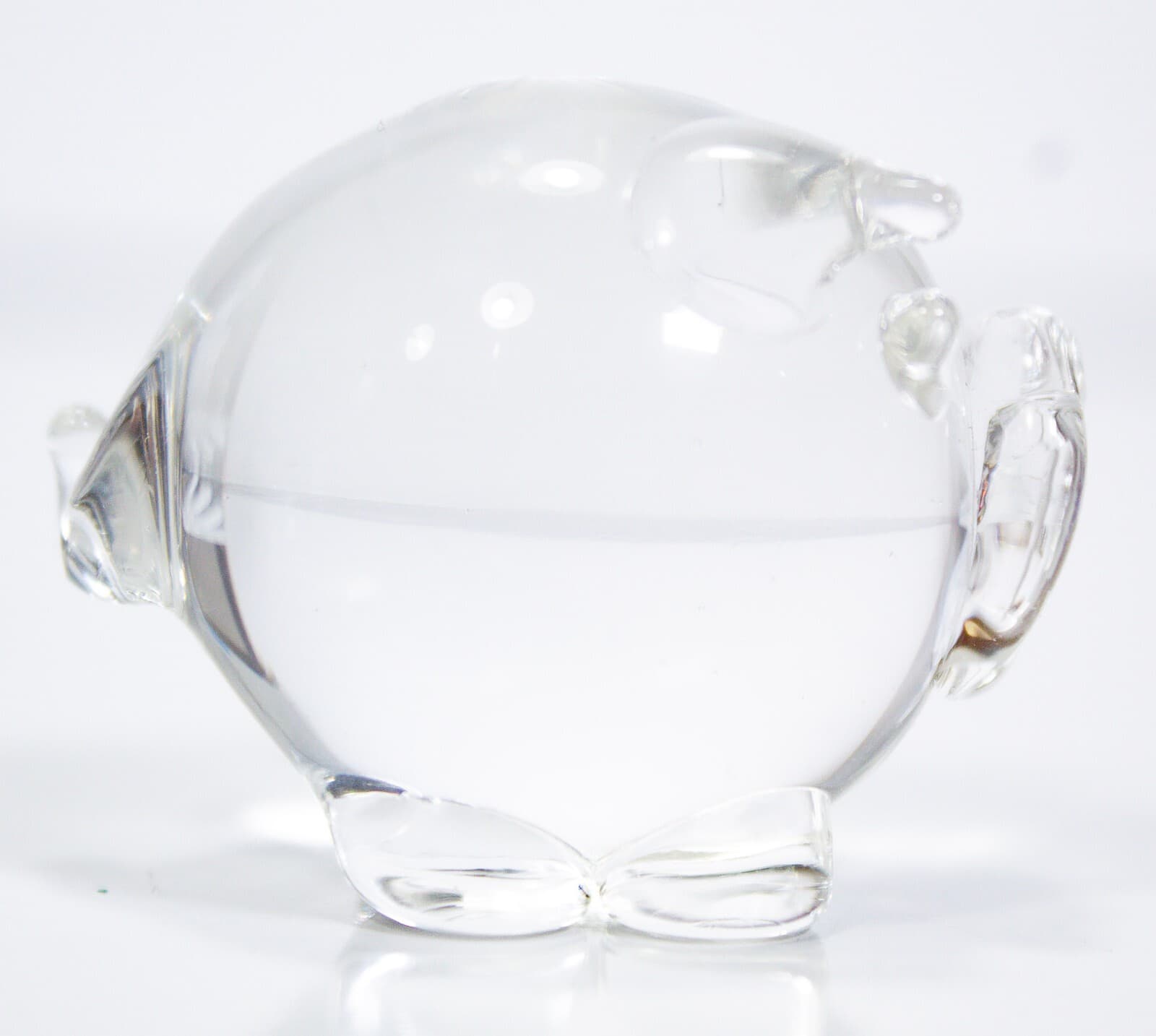 Vintage Clear Crystal Glass Pig Collectible Animal Figurine - Thumbnail 2