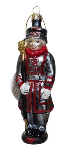 Vtg MICHAEL PETERSON'S Poland Mouth Blown Glass Hand Painted Soldier Ornament - Image 1