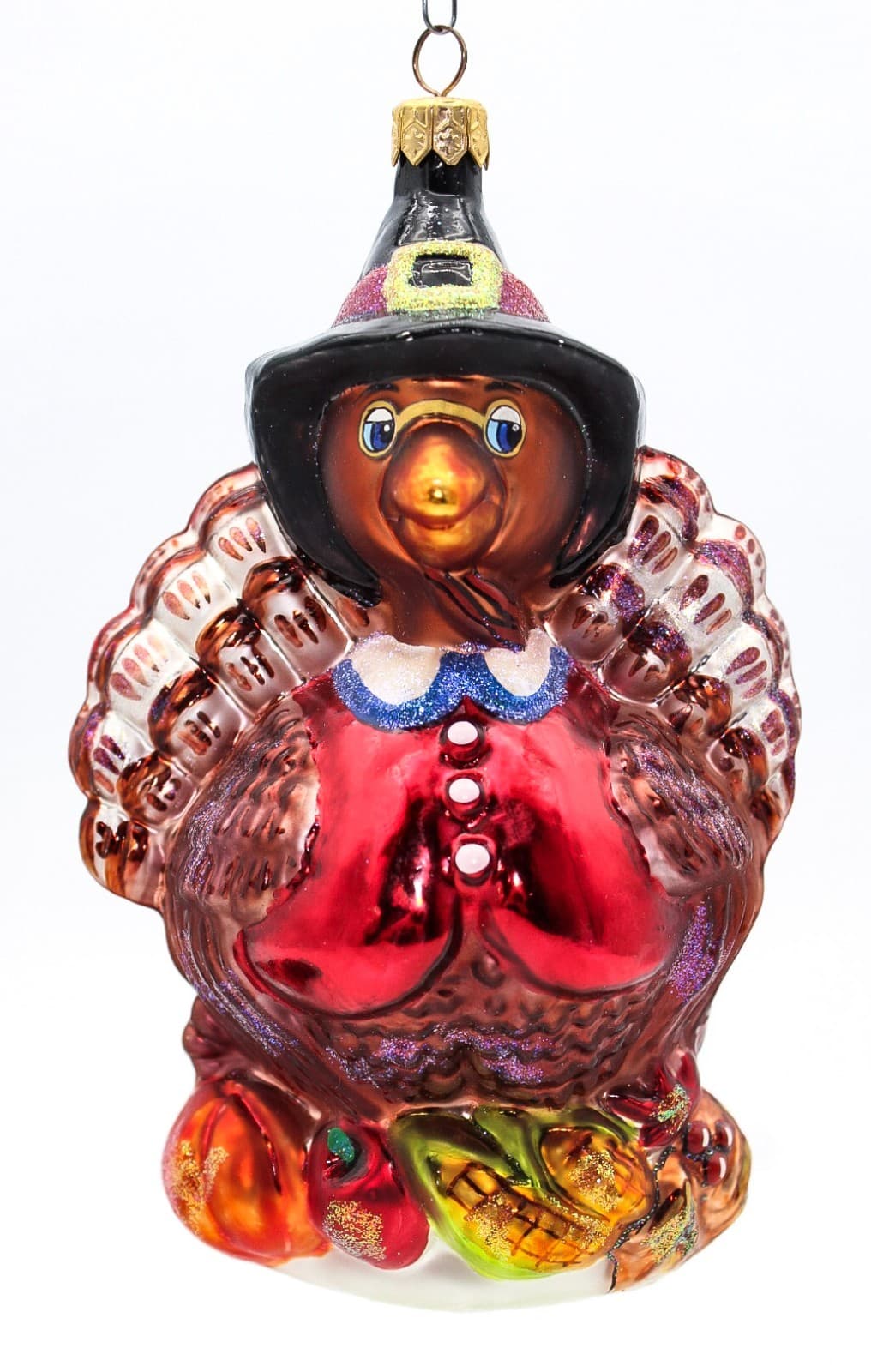 Christopher Radko Turkey Trot Pilgrim Glass Hand Painted Christmas Ornament - Thumbnail 7