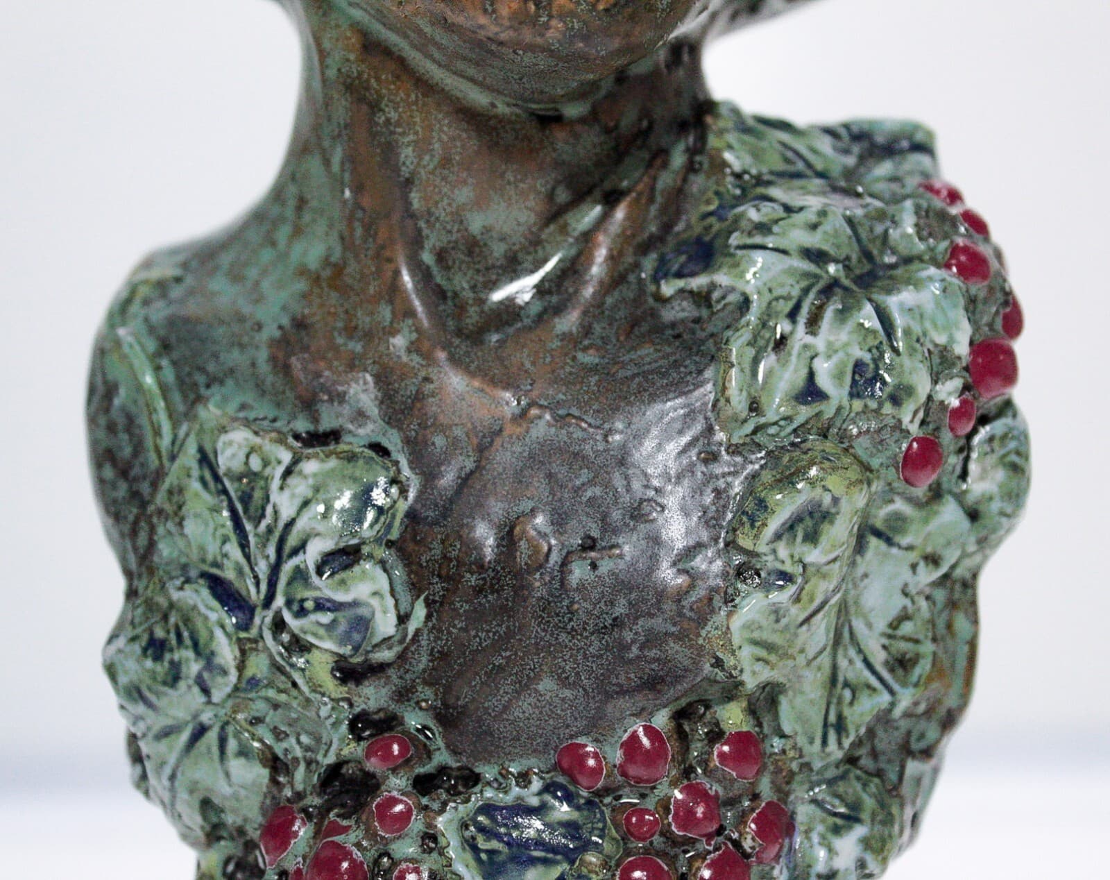 GIROLAMO Luxardo Ardo Cherry Wine Bacchus Pottery Bust Decanter EMPTY Vintage - Thumbnail 5