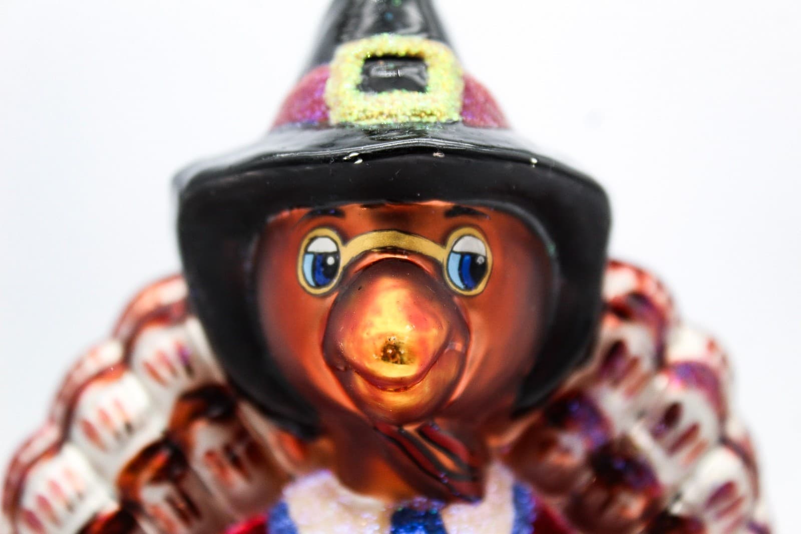 Christopher Radko Turkey Trot Pilgrim Glass Hand Painted Christmas Ornament - Thumbnail 2