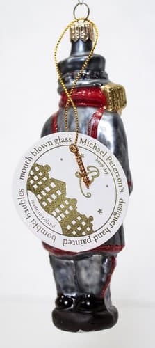 Vtg MICHAEL PETERSON'S Poland Mouth Blown Glass Hand Painted Soldier Ornament - Thumbnail 4