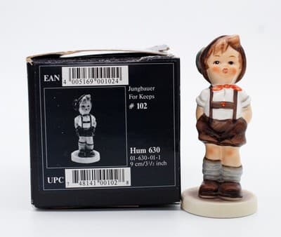 Hummel Goebel Jungbauer For Keeps Porcelain Figurine In Box TMK 7 Germany - Thumbnail 3