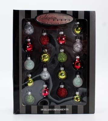 Celebrations by CHRISTOPHER RADKO 18 Mini Glass Ball Ornaments NIB - Thumbnail 7