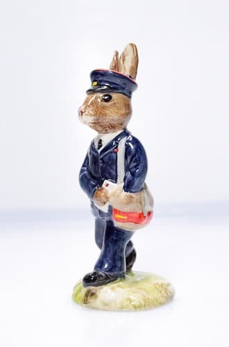 Vintage 1989 DB76 ROYAL DOULTON Postman Bunnykins Porcelain Figurine - Thumbnail 2