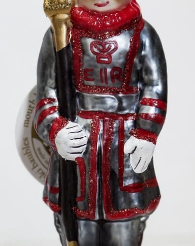 Vtg MICHAEL PETERSON'S Poland Mouth Blown Glass Hand Painted Soldier Ornament - Thumbnail 3