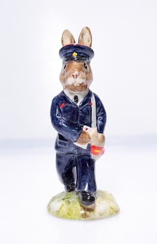 Vintage 1989 DB76 ROYAL DOULTON Postman Bunnykins Porcelain Figurine - Thumbnail 6