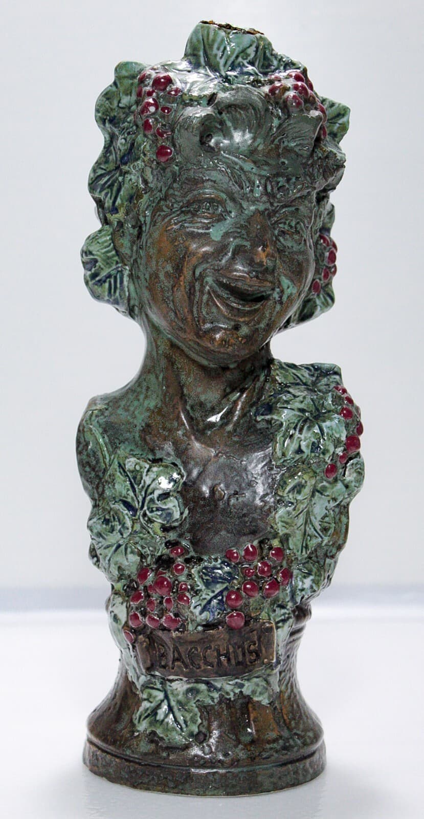 GIROLAMO Luxardo Ardo Cherry Wine Bacchus Pottery Bust Decanter EMPTY Vintage - Thumbnail 2