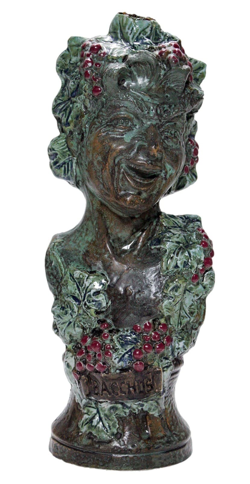 GIROLAMO Luxardo Ardo Cherry Wine Bacchus Pottery Bust Decanter EMPTY Vintage - Image 1