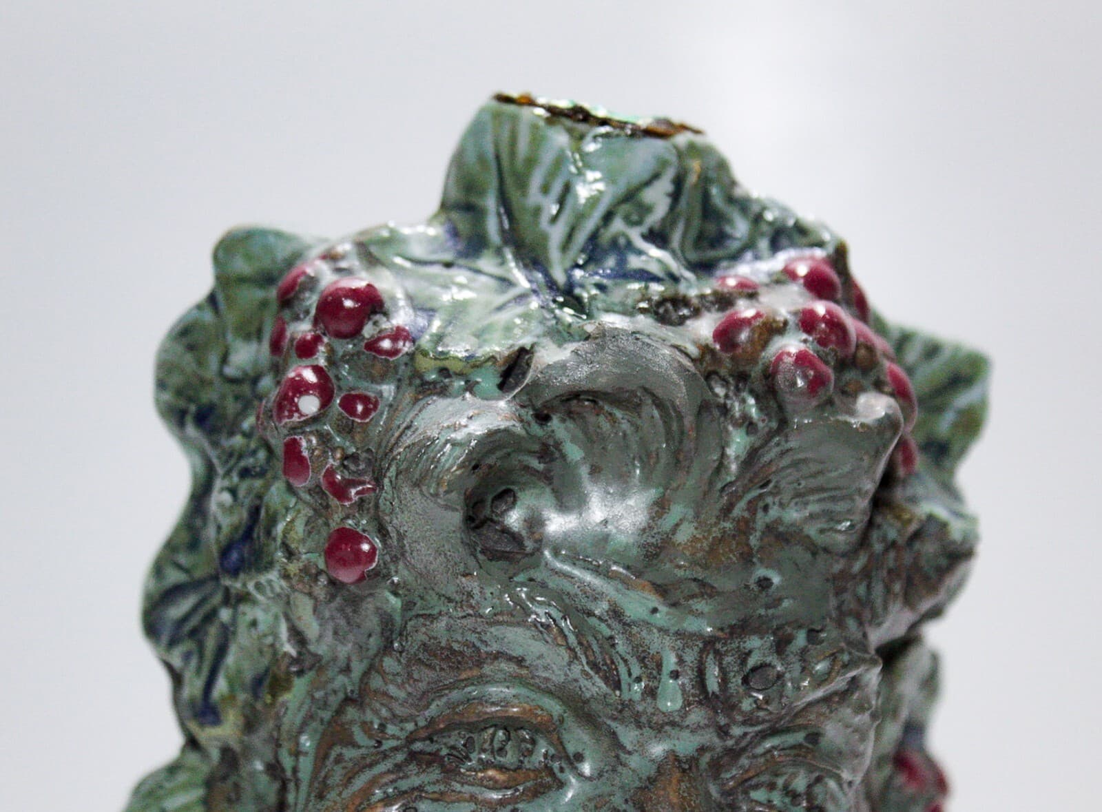 GIROLAMO Luxardo Ardo Cherry Wine Bacchus Pottery Bust Decanter EMPTY Vintage - Thumbnail 3