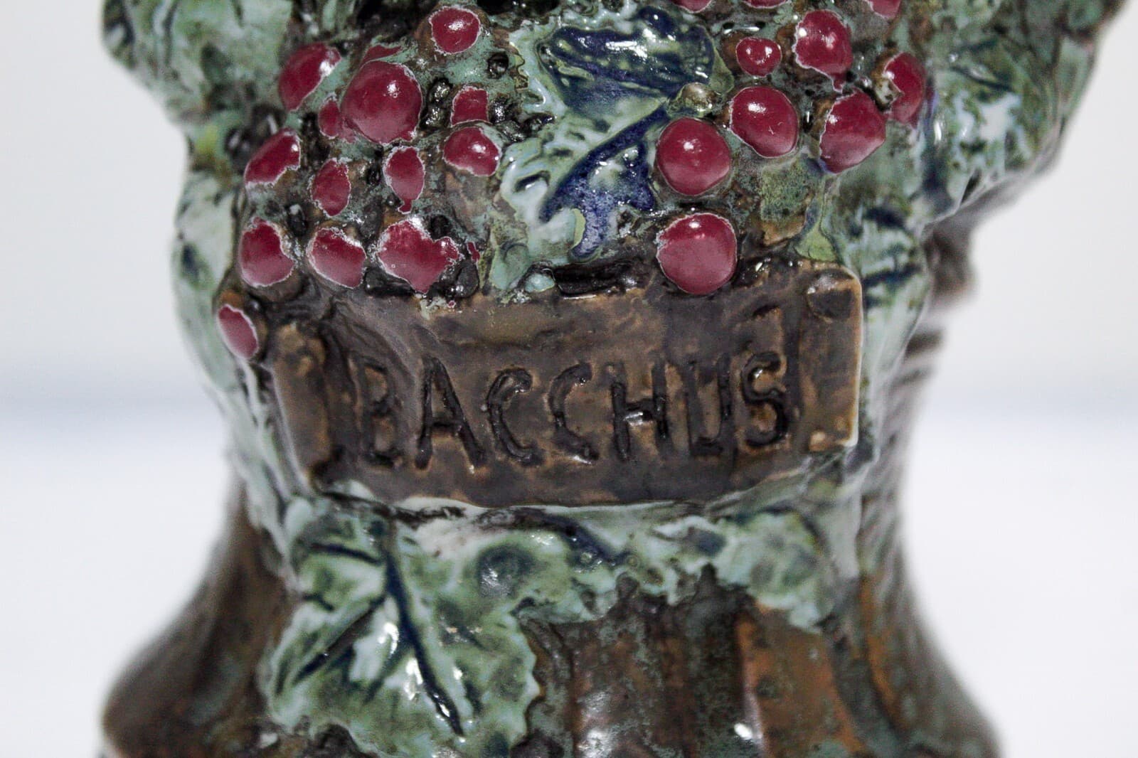 GIROLAMO Luxardo Ardo Cherry Wine Bacchus Pottery Bust Decanter EMPTY Vintage - Thumbnail 6