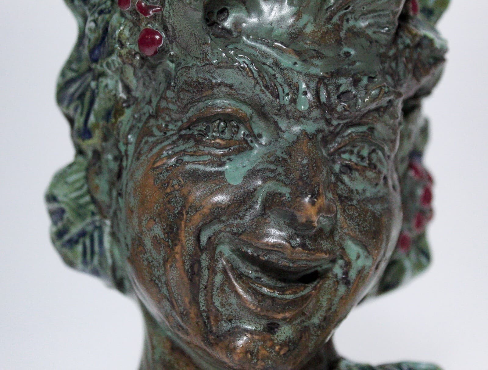GIROLAMO Luxardo Ardo Cherry Wine Bacchus Pottery Bust Decanter EMPTY Vintage - Thumbnail 4
