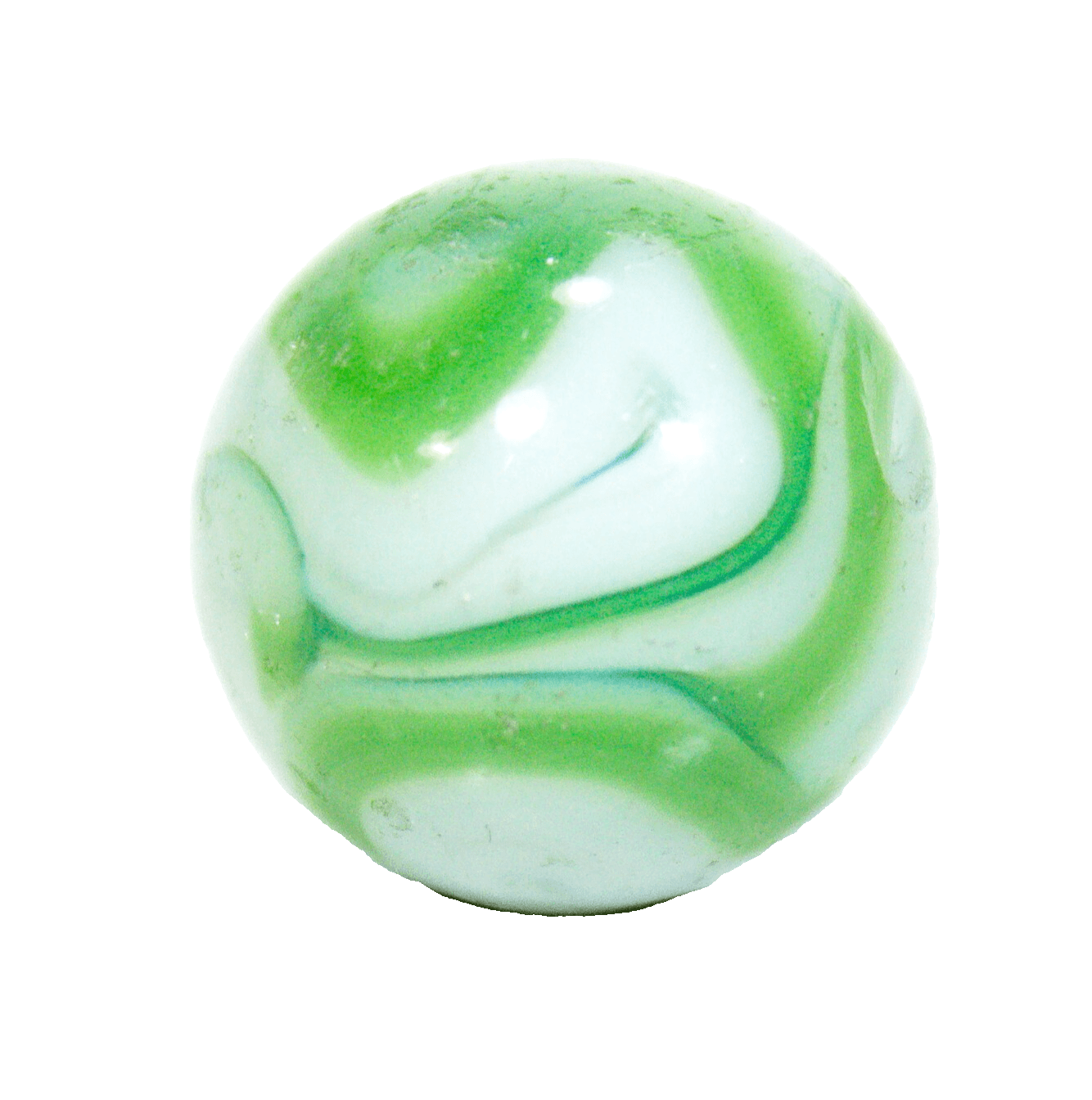 Vintage Alley Agate Green & White Swirl Toy Marble 0.63mm - Image 1