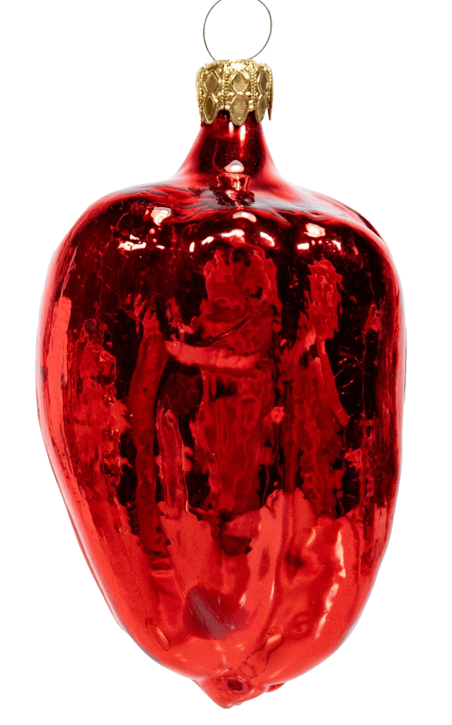 Vintage INGE GLAS Red Bell Pepper Decorative Vegetable Glass Christmas Ornament - Image 1