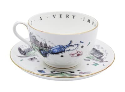 Royal Worcester To A Very Important Person Gold Clubs Bone China Cup & Saucer - Image 1