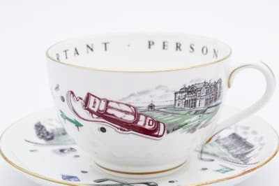 Royal Worcester To A Very Important Person Gold Clubs Bone China Cup & Saucer - Thumbnail 4
