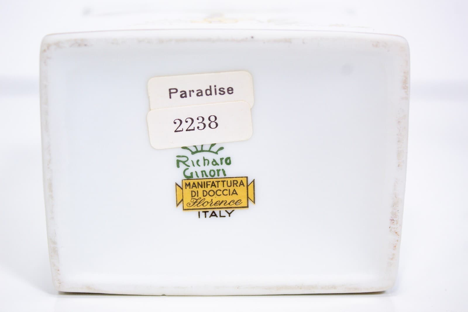 RICHARD GINORI Italy Paradise Floral Bird White Porcelain Tea Caddy With Lid - Thumbnail 8