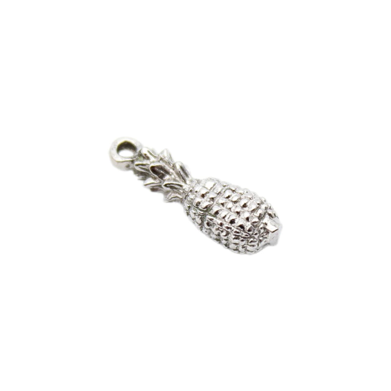 Vintage 925 Sterling Silver 3D Fruit Tropical Pineapple Charm Pendant - Image 1
