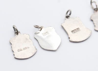 Vintage Lot Of 4 Assorted Enameled Sterling Silver Travel Charms - Thumbnail 6