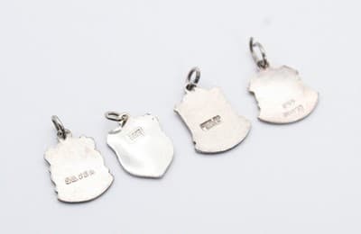 Vintage Lot Of 4 Assorted Enameled Sterling Silver Travel Charms - Thumbnail 4