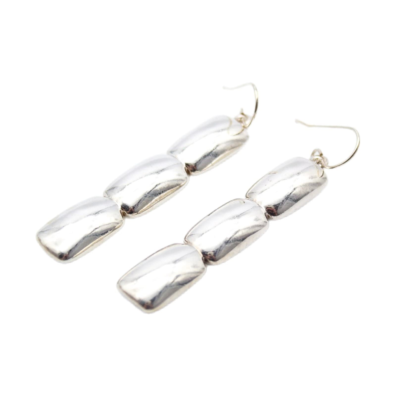 Simon Sebbag Designs Sterling Silver 3-Tier Rectangular Drop Dangle Earrings - Image 1
