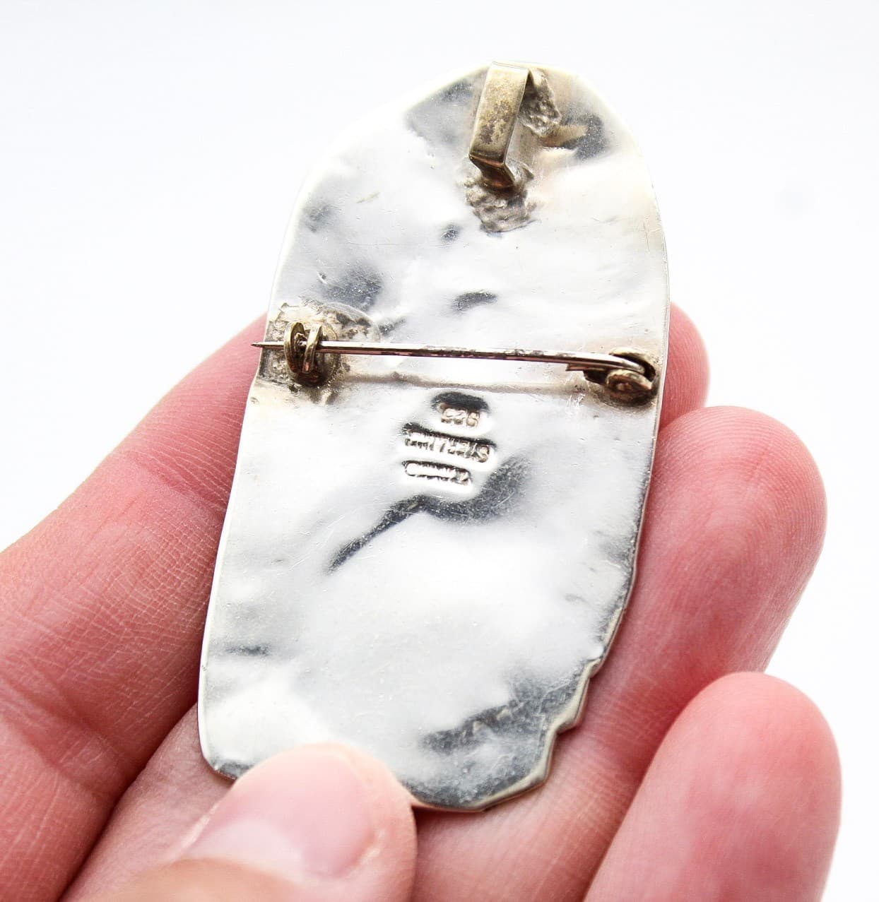Vtg Mexican Taxco 925 Sterling Silver Abalone Shell Inlay Dancing Figure Brooch - Thumbnail 8