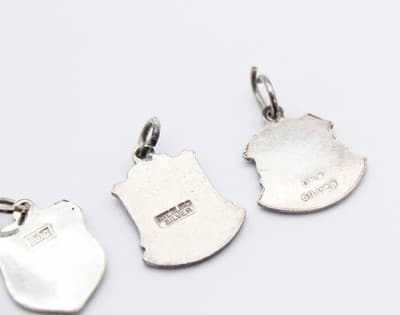 Vintage Lot Of 4 Assorted Enameled Sterling Silver Travel Charms - Thumbnail 7
