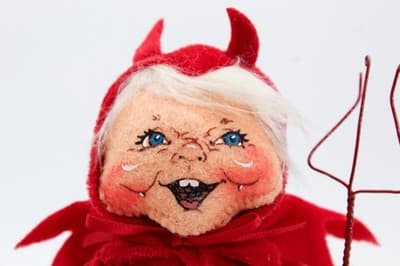 2008 ANNALEE Mobilitee Devil w/ Pumpkin Bag Costume Halloween Doll - Thumbnail 2