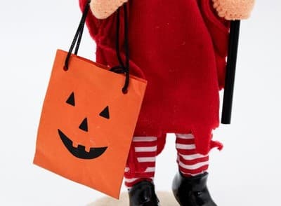 2008 ANNALEE Mobilitee Devil w/ Pumpkin Bag Costume Halloween Doll - Thumbnail 3