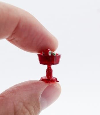 Vintage Dollhouse Miniature Handmade Peppermint Red Candy Pedestal Dish 1:12 - Thumbnail 2
