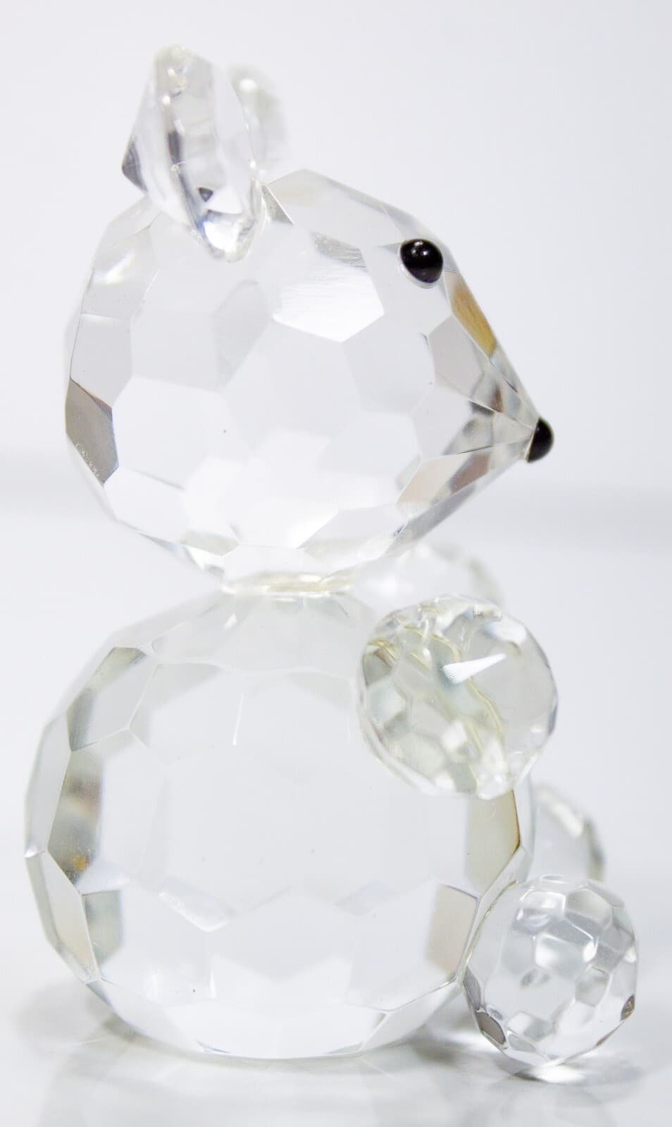 Fine Clear Crystal Glass Collectible Large Teddy Bear Animal Figurine - Thumbnail 3
