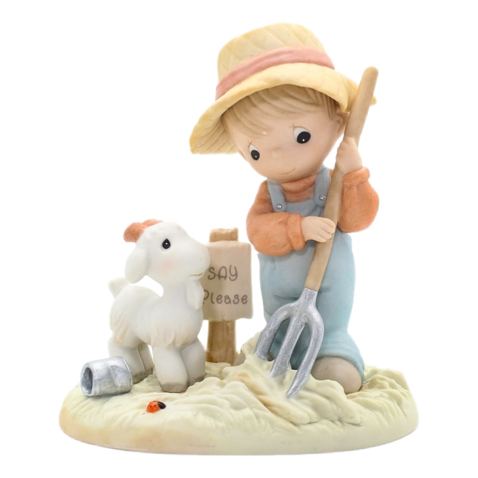 Precious Moments Fork Over Those Blessings To Others Porcelain Figurine 1992 - Image 1