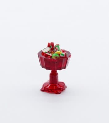 Vintage Dollhouse Miniature Handmade Peppermint Red Candy Pedestal Dish 1:12 - Thumbnail 4