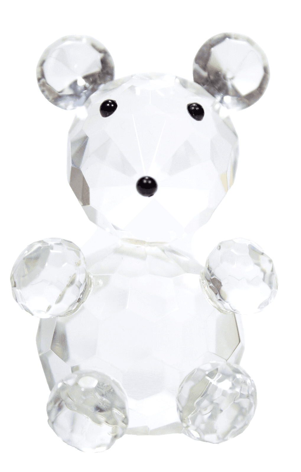 Fine Clear Crystal Glass Collectible Large Teddy Bear Animal Figurine - Image 1