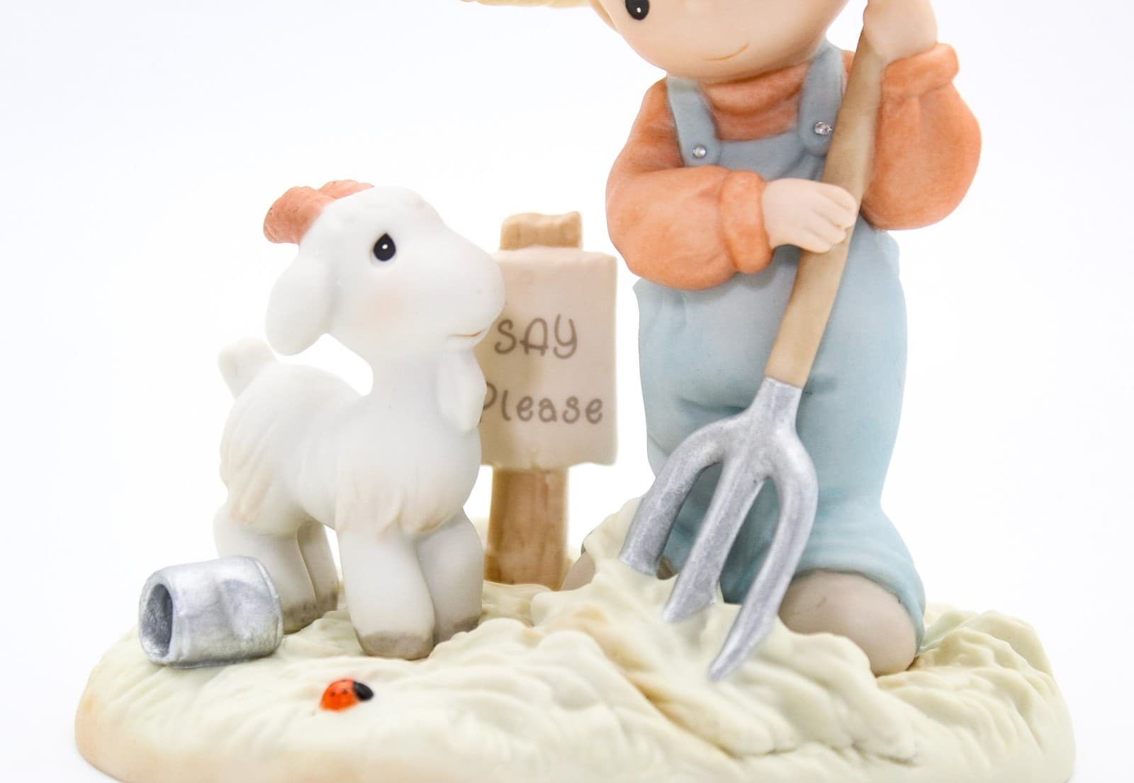 Precious Moments Fork Over Those Blessings To Others Porcelain Figurine 1992 - Thumbnail 3